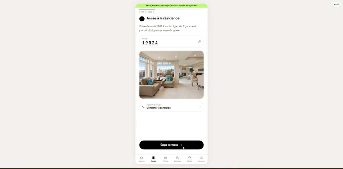 App voyageur Node — code d'accès